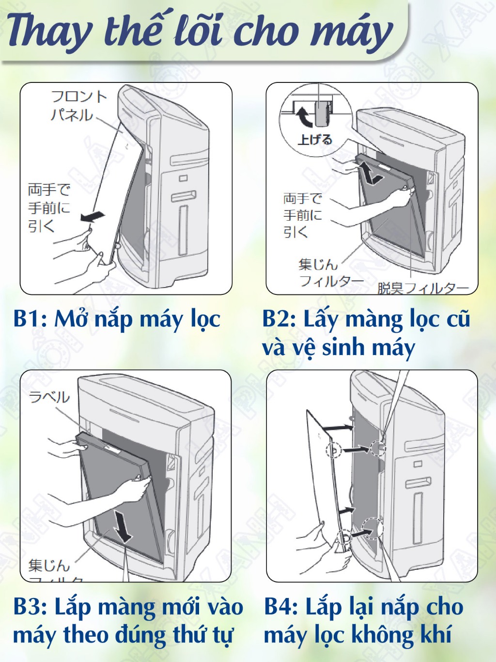 Màng lọc tương thích máy Panasonic F-VXG50 | F-VX40H2 | F-VX50E8 | F-VXH50 | F-VXJ50 | F-VXGB50 | F-VXH50B2 - Ảnh 8
