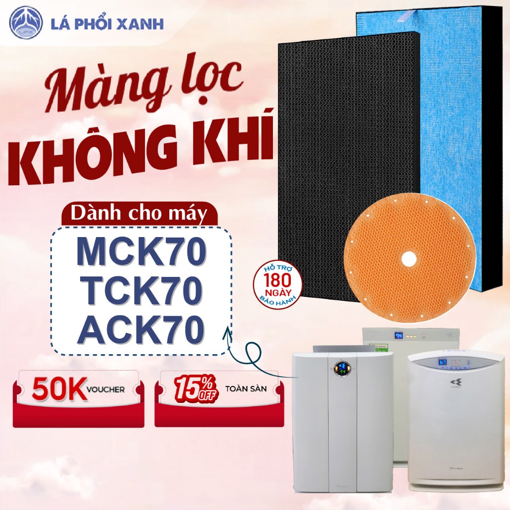 Màng lọc không khí tương thích máy Daikin MCK70 ACK70 TCK70 - Màng lọc hepa - Tấm lọc không khí - Bù ẩm