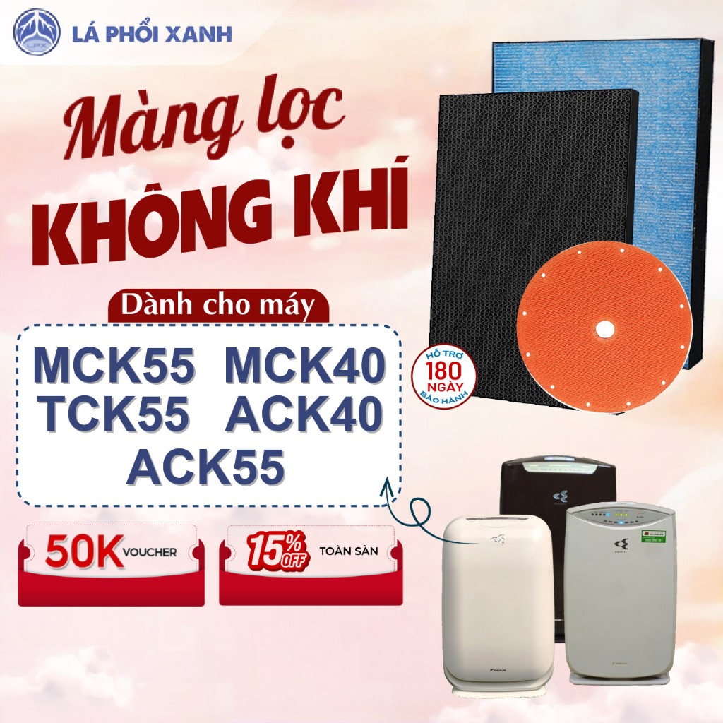 Màng lọc không khí tương thích cho Daikin MCK55 TCK55 ACK55 MCK40 ACK40 - Màng lọc Hepa - Tấm lọc không khí
