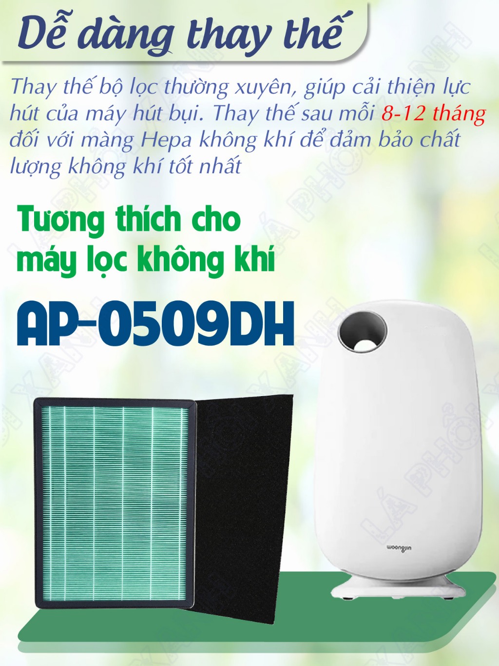 Màng Lọc tương thích máy Coway AP-0509DH - Bộ màng lọc không khí chất lượng cao cho máy lọc khôg khí - Ảnh 5