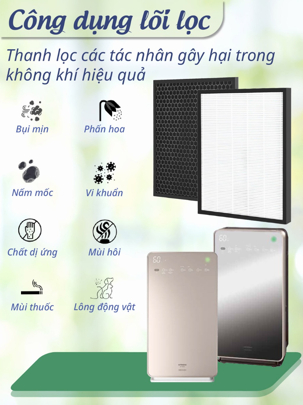 Màng lọc tương thích máy HITACHI EP-LVG90 | EP-MVG90 | EP-NVG90 | EP-KVG900 | EP-A9000 | EP-L110E | EP-NVG110 EP-BKG900 - Ảnh 6