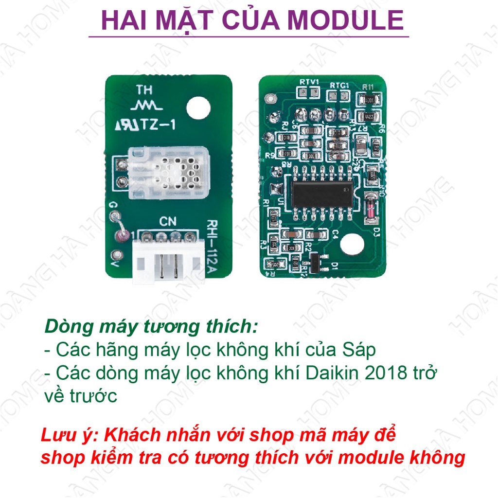 Module cảm biến nhiệt độ, độ ẩm, Cảm biến cho máy lọc không khí, máy hút ẩm - Ảnh 2