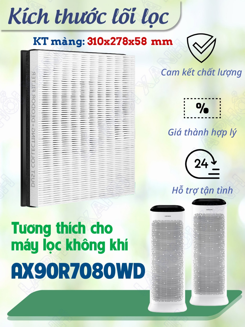 Màng lọc tương thích máy Samsung AX90R7080WD - Bộ lọc không khí CXF-C100 chất lượng cho máy lọc - Ảnh 3