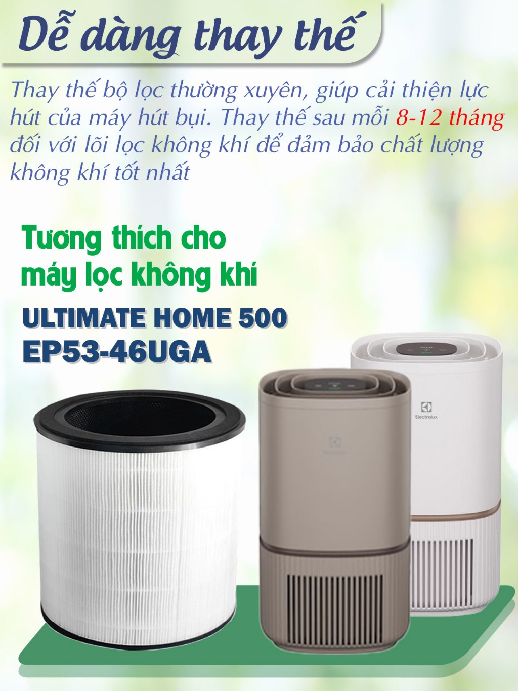 Lõi lọc tương thích máy Electrolux EP53-46UGA - Lõi lọc không khí cho máy lọc không khí EP53-46UGA - Ảnh 5