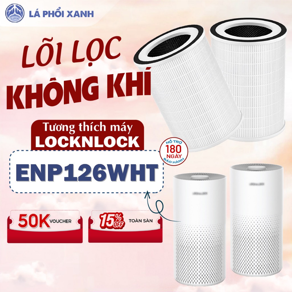 Màng lọc không khí tương thích máy Locknlock ENP126WHT - Lõi lọc không khí - Tấm lọc không khí