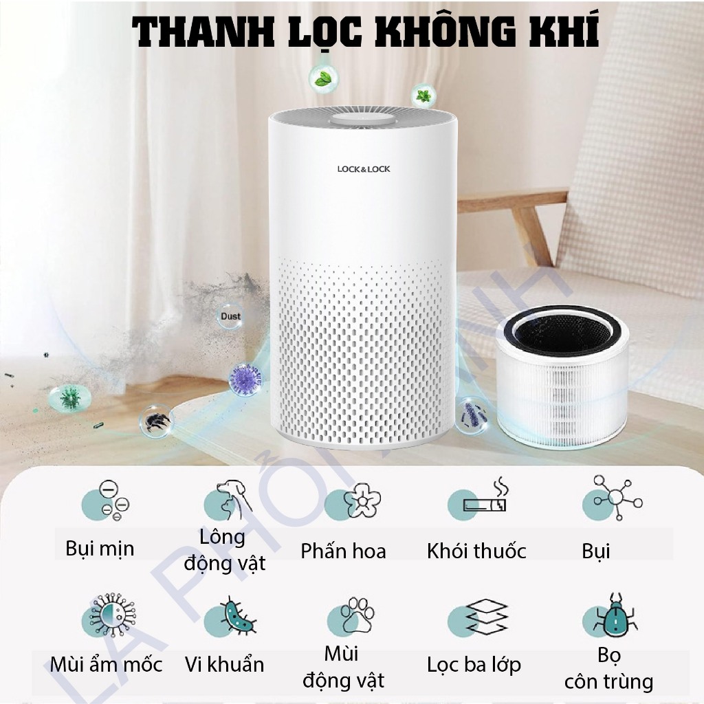 Màng lọc không khí tương thích máy Locknlock ENP126WHT - Lõi lọc không khí - Tấm lọc không khí - Ảnh 5
