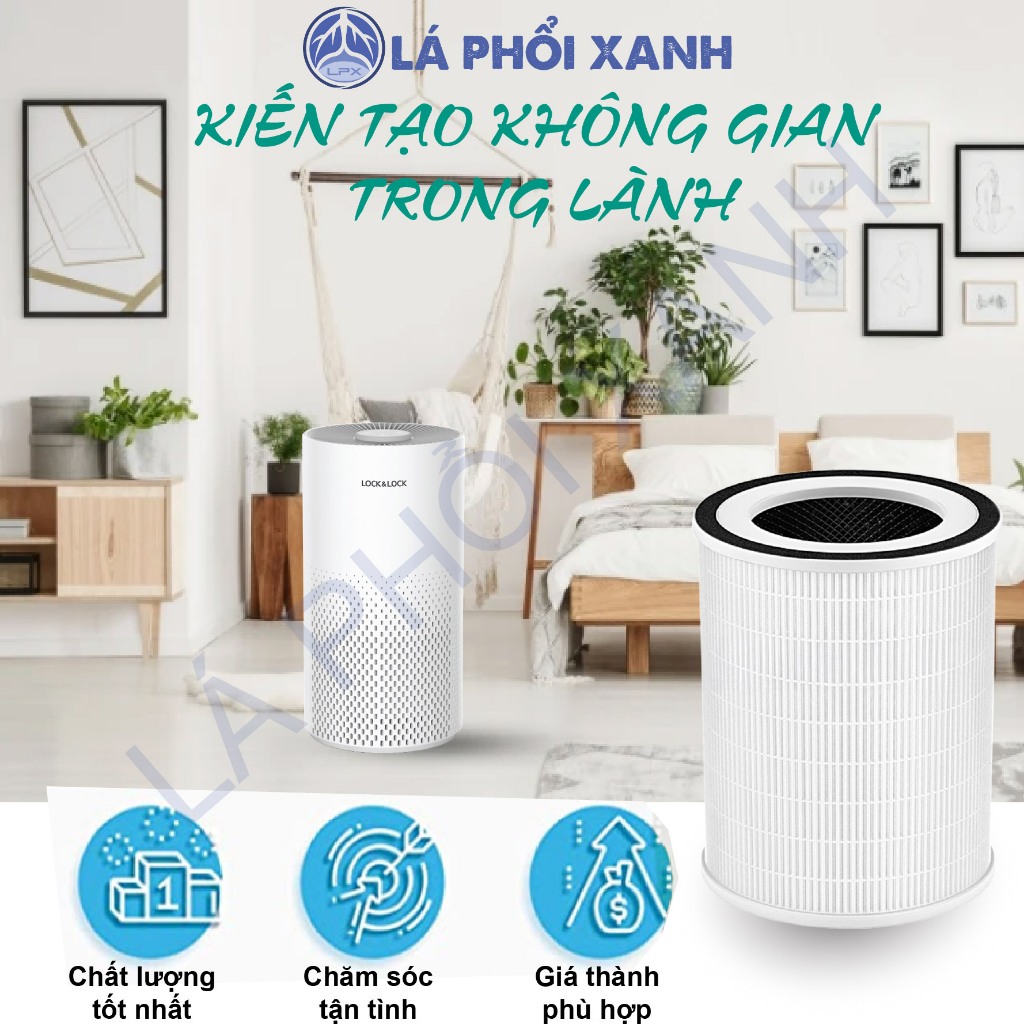 Màng lọc không khí tương thích máy Locknlock ENP126WHT - Lõi lọc không khí - Tấm lọc không khí - Ảnh 8
