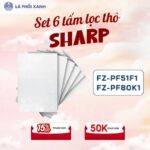 Set 6 tấm màng lọc thô Sharp FZ-PF51F1 FZ-PF80K1, Màng lọc thô máy lọc không khí Sharp