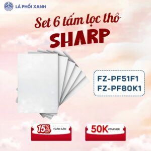 Set 6 tấm màng lọc thô Sharp FZ-PF51F1 FZ-PF80K1, Màng lọc thô máy lọc không khí Sharp