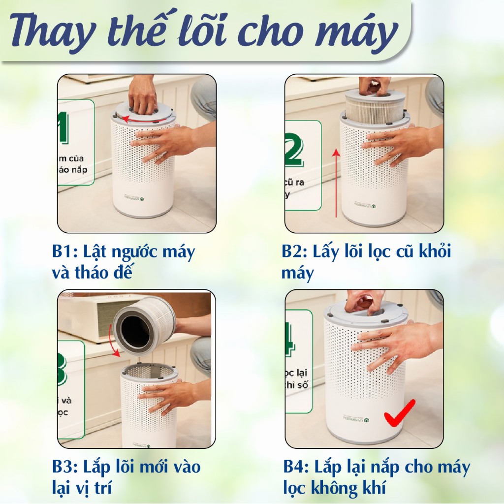 Lõi lọc tương thích máy uvgreen KA-350 Light , KA-350 Pro KA350 Standard, Lõi lọc không khí KA350-FT - Ảnh 9