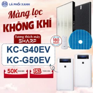 Màng lọc không khí tương thích Sharp KC-G40EV KC-G50EV, Màng lọc hepa, màng lọc bù ẩm, màng than chất lượng cao