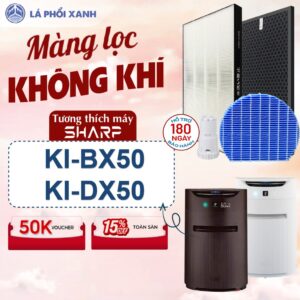 Màng lọc tương thích máy Sharp KI-BX50 KI-DX50, Bộ lọc hepa than chất lượng tốt tương thích máy Sharp