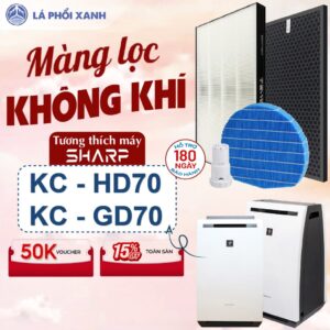 Màng lọc tương thích máy Sharp KC-HD70, KC- GD70 - Phụ kiện màng lọc bụi, màng than thay thế cho máy lọc không khí