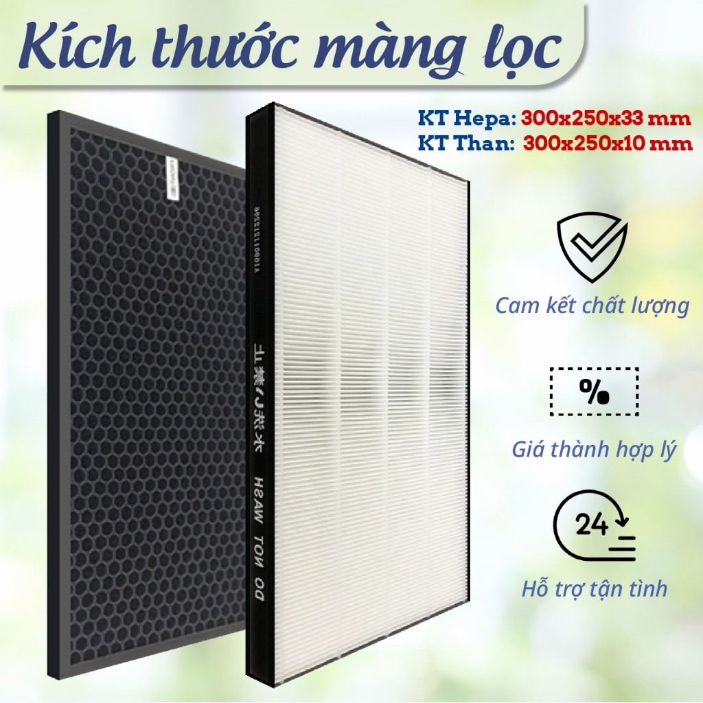 Màng lọc tương thích cho Sharp DW-J27FV - Phụ kiện màng lọc bụi, màng than hoạt tính thay thế cho máy lọc không khí - Ảnh 2