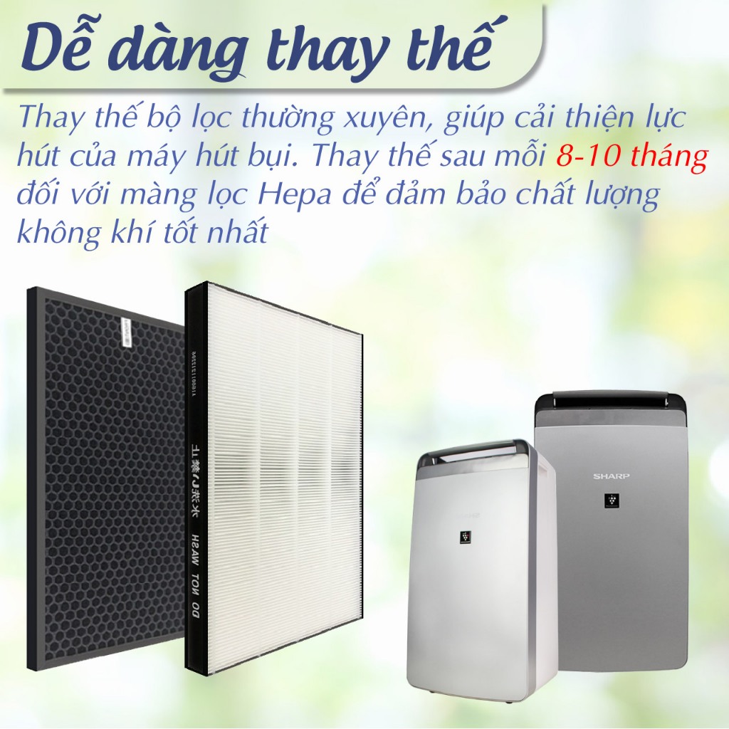 Màng lọc tương thích cho Sharp DW-J27FV - Phụ kiện màng lọc bụi, màng than hoạt tính thay thế cho máy lọc không khí - Ảnh 6