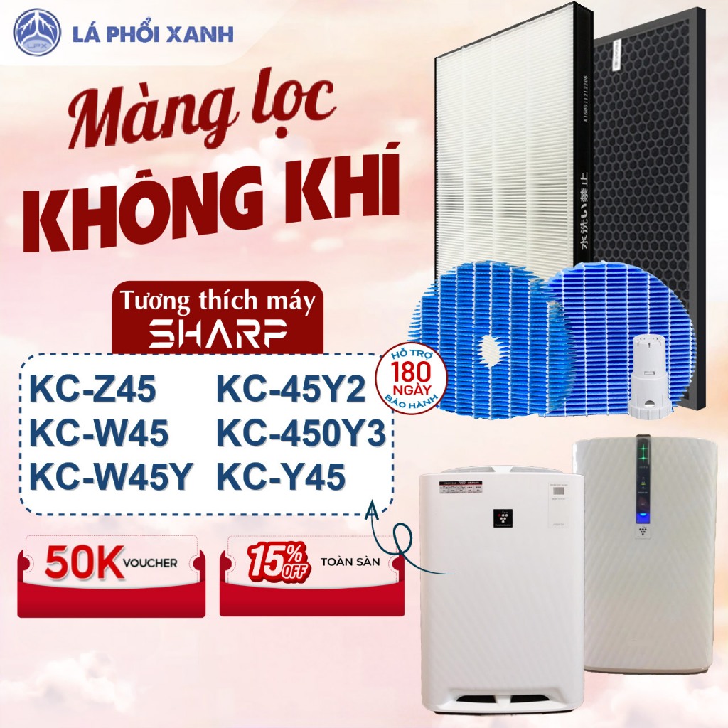 Màng lọc không khí tương thích cho máy Sharp KC-W45 Y45 Z45 45Y2 450Y3 W45Y - Màng lọc không khí chất lượng cao