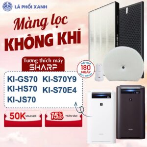 Màng lọc tương thích cho máy sharp KI-GS70 HS70 JS70 S70Y, Lõi tạo ion AG+, màng lọc thô, màng Hepa và Màng than
