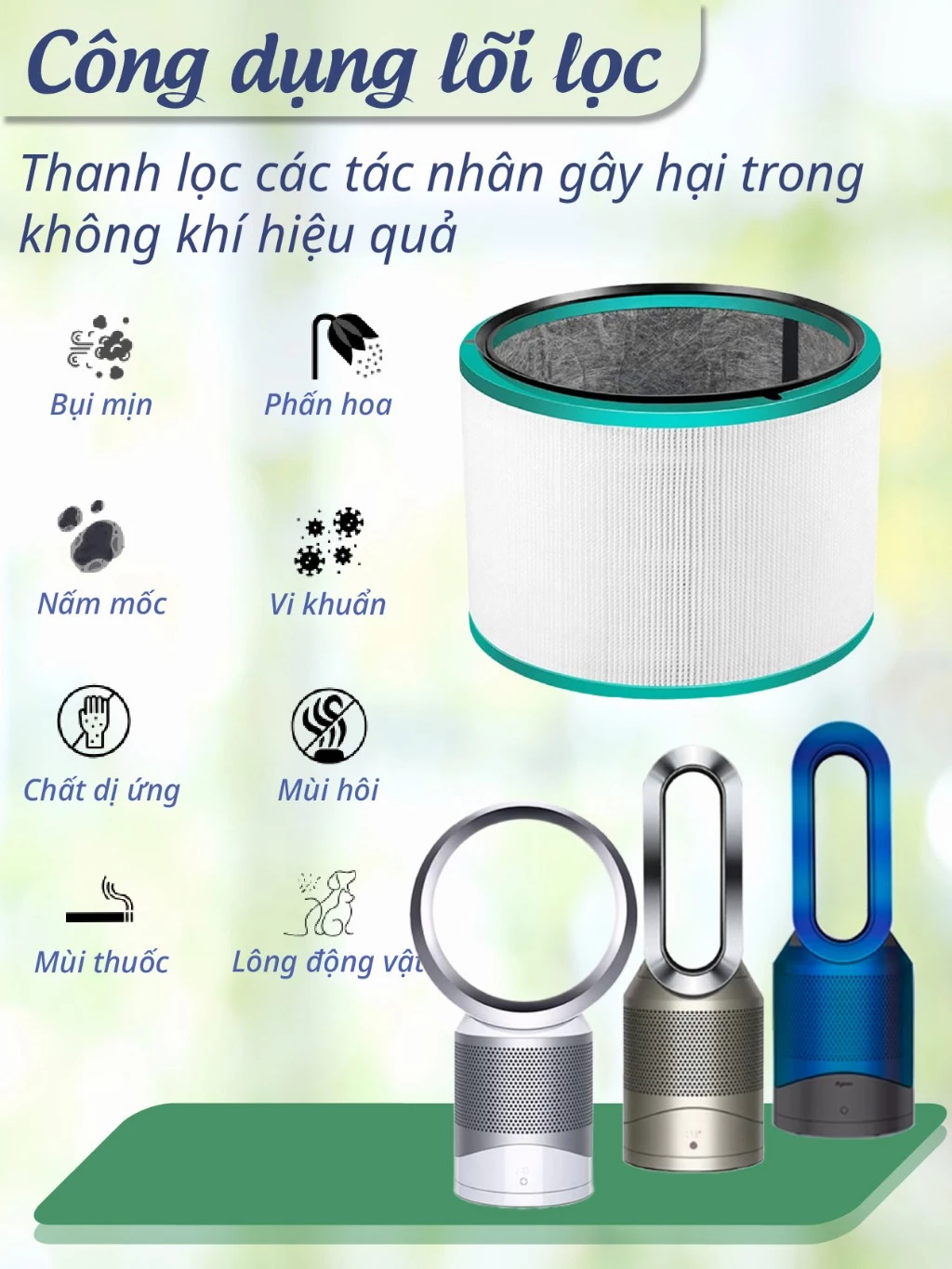 Lõi lọc cho quạt không cánh HP00 HP01 HP02 HP03 DP01 DP03 - Lõi Lọc Không Khí 2IN1 Kết Hợp Màng HEPA và Màng Than - Ảnh 6