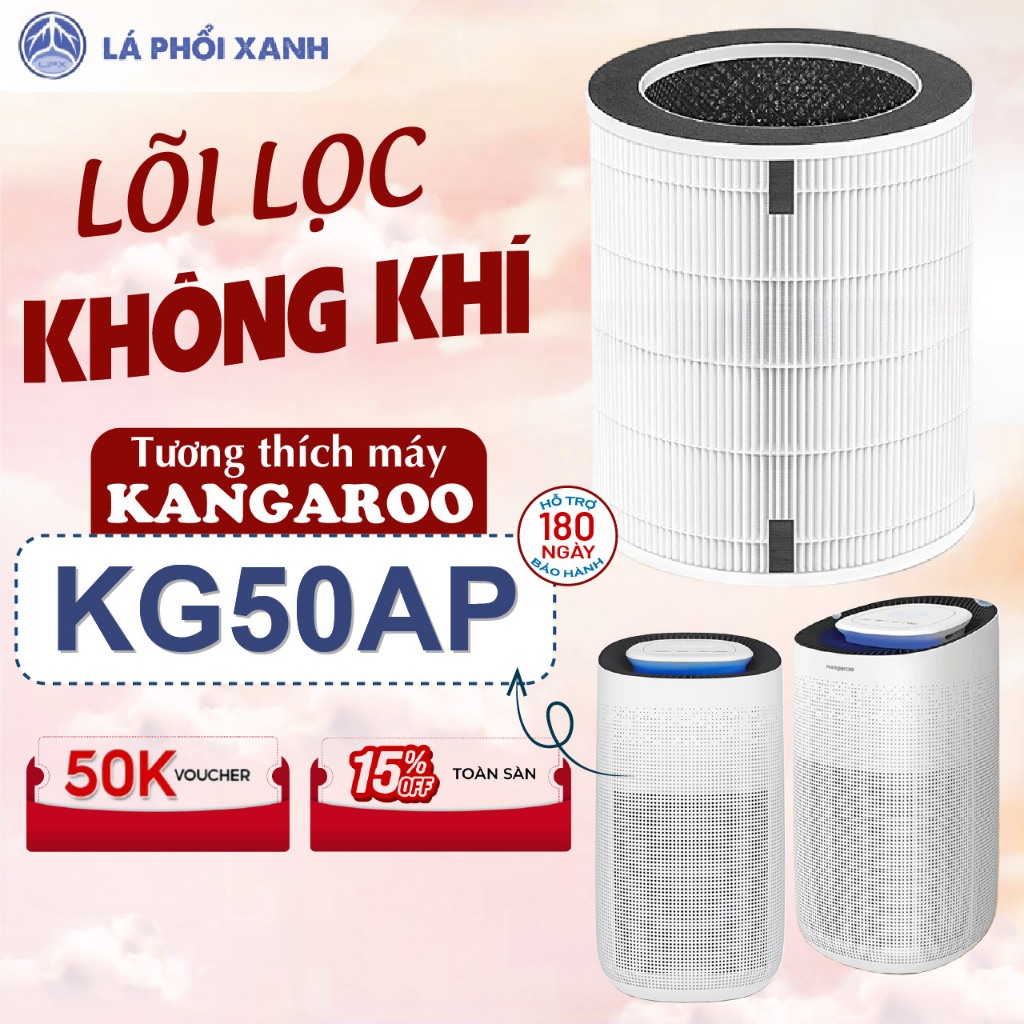 Lõi Lọc tương thích máy Kangaroo KG50AP - Lõi lọc không khí 3 lớp chất lượng cao cho máy lọc