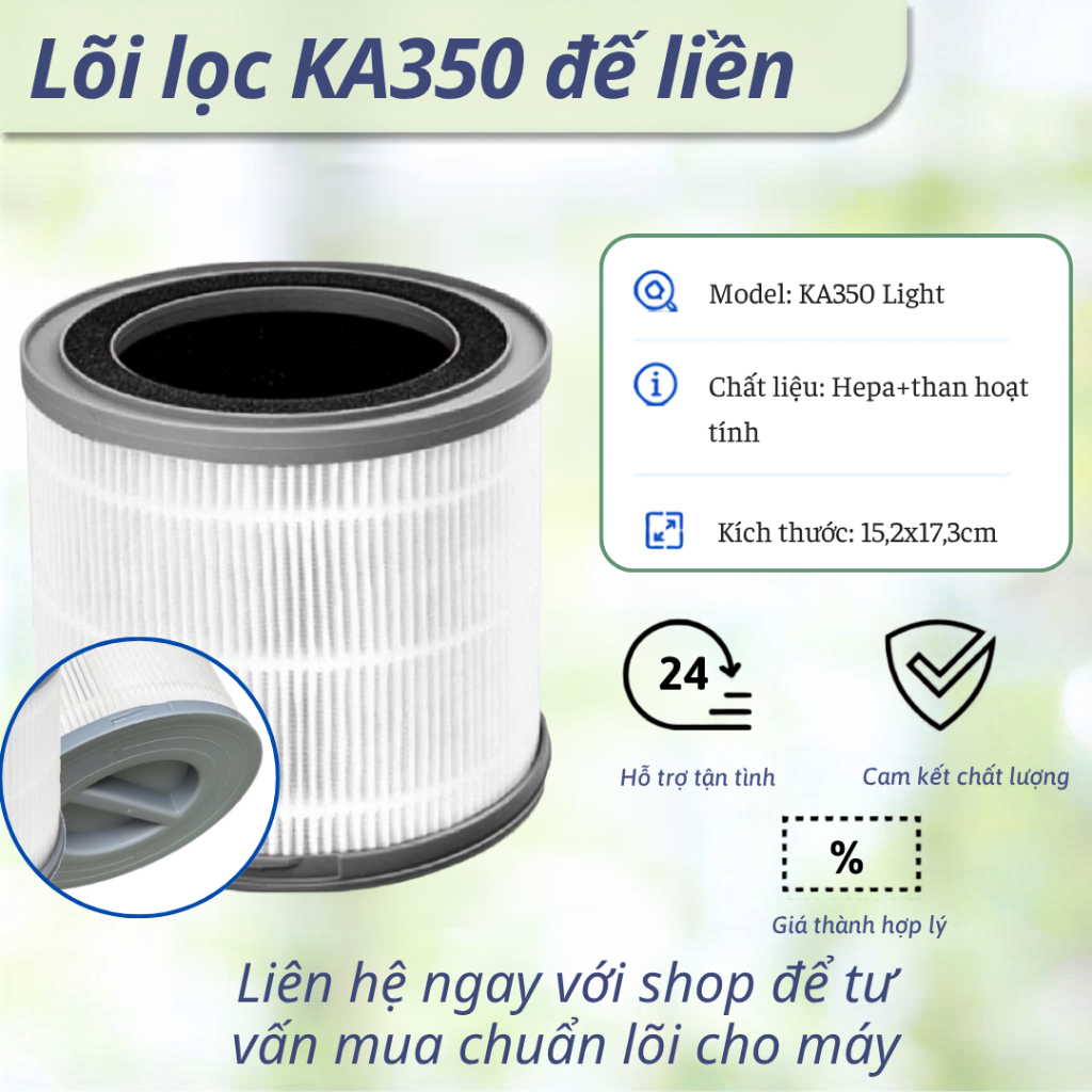 Lõi lọc không khí tương thích cho máy uvgreen KA150, KA350 Light, KA350 pro, KA350 Standard, KA800, KA600 - Ảnh 5